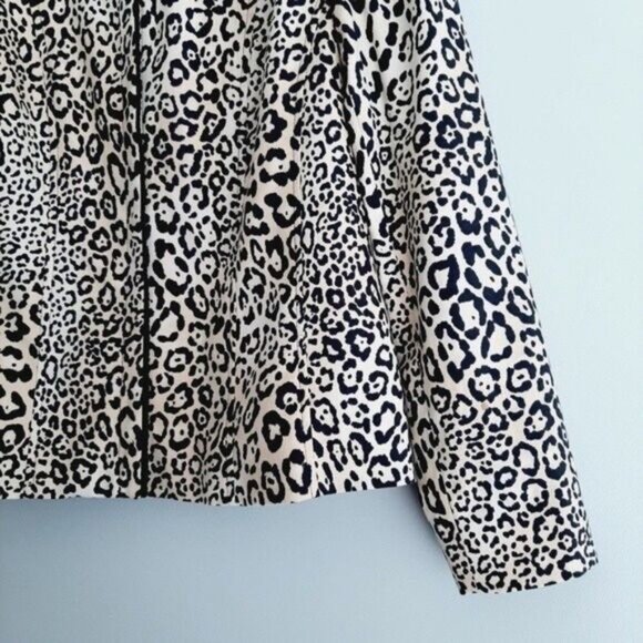LOUBEN Leopard Print Full-zip Blazer Jacket Animal Pattern Sz 6 - Picture 6 of 11